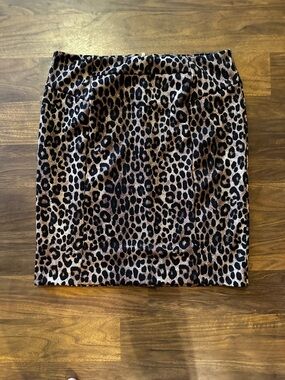 Michael Kors Leopard Print Pencil Skirt - Brown/Black